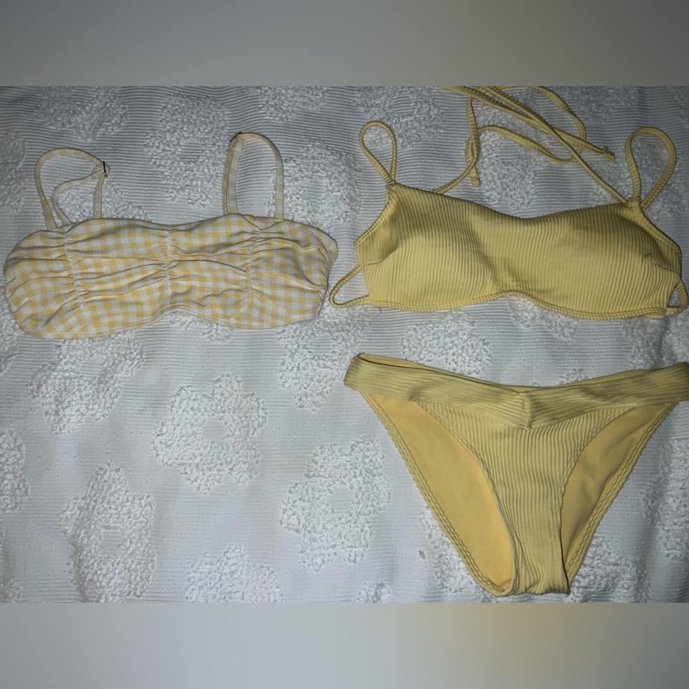 Hollister Yellow Bandeau Bikini set